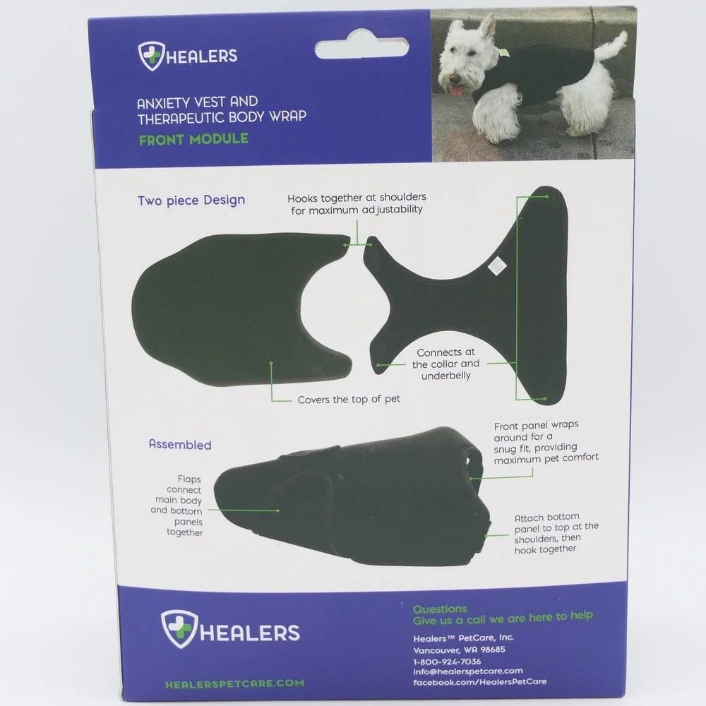 Healers Dog Anxiety Vest & Therapeutic Body Wrap Front Module Medium Sz 35-50lbs